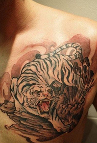 djem klasikët e gjoksit që dominojnë fotografitë mbi tatuazhet tigër në tatëpjetë