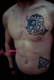 alternatywny portret tatuażu w klatce piersiowej człowieka
