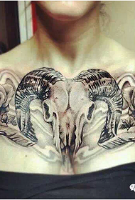 Boob Handsome Cool Sheep Head Tattoo Picture