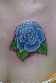 beauty chest rose tattoo pattern picture