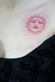 beauty chest sun god personality tattoo picture