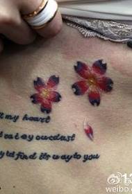 bröst sexiga engelska körsbär tatuering mönster