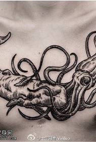 classic shark octopus tattoo pattern