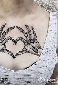 chest hand tattoo pattern