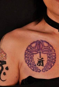 chest totem Sanskrit tattoo pattern