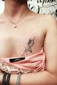 girl chest trend small elf tattoo pattern picture