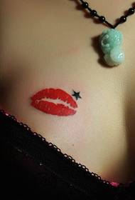 Schéinheet Sexy Lip Print Tattoo Muster