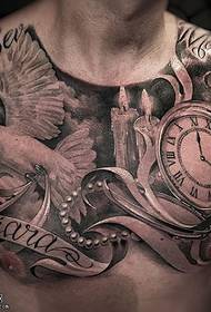 bröstduva tatuering mönster