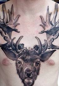 fashion chest personality deer tattoo pattern appreciation picture