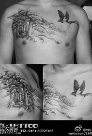 Yushu lush landscape tattoo pattern