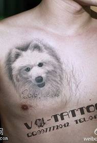 Cute modellu di tatuu di cane biancu