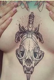 sexy female chest dagger tattoo picture picture
