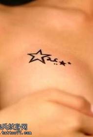 Brusta Stela Tattoo-Ŝablono