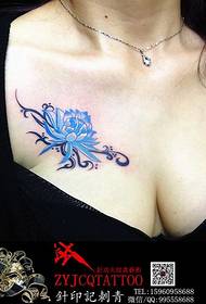 chest flower tattoo