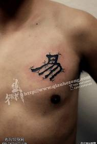 Fracture style Chinese kanji easy tattoo pattern