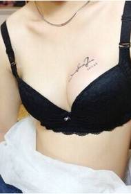 sexy seductive beautiful MM chest elegant English tattoo pictures
