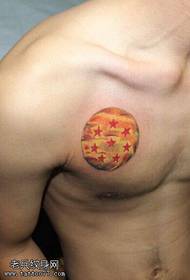klasičen petokotni vzorec tetovaže planeta