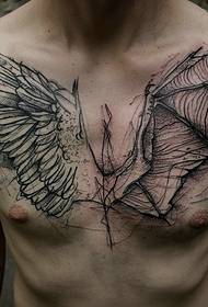 personība un foršs krūšu melnbalts totēma tetovējums