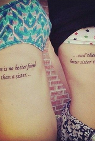 girlfriends side side sexy English word tattoo