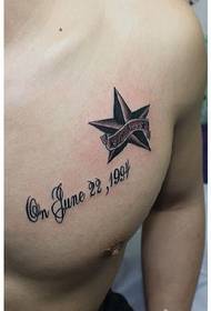 realistic image of the five-pointed star tattoo pattern