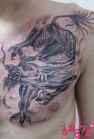 man chest beast unicorn tattoo pattern picture