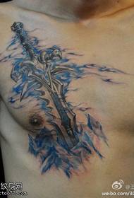 očarljiv skrivnostni vzorec tatoo meč
