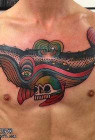 chest graffiti whale tattoo pattern