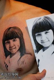 daughter's portrait tattoo pattern