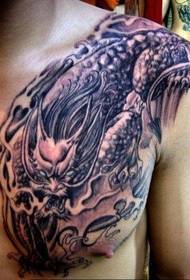 chest domineering Kirin tattoo