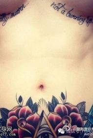 thoracic puncture English flower tattoo pattern