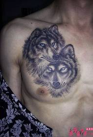 slika grudi vučja glava tetovaža uzorak slika