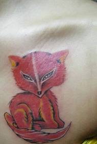 chest red fox tattoo