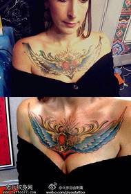 chest wings tattoo pattern