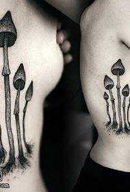 chest mushroom tattoo pattern