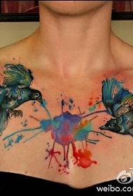 Ink style hai thiết kế hình xăm chim bói cá