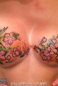 chest sexy peach tattoo pattern