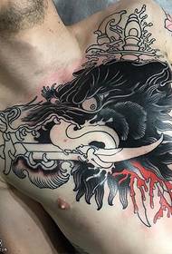 vzor tetovania hrudníka panter
