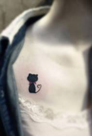 chest sexy black cat tattoo picture