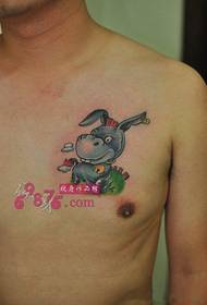 cute little donkey chest tattoo picture