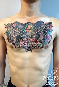 chest big chest flower tattoo pattern