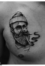 tetoválás a mellkas vonal öreg tetoválás