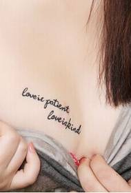 beauty boobs beautiful small fresh English words Tattoo