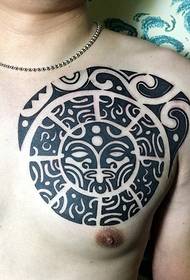 chest personality totem tattoo shows masculine taste