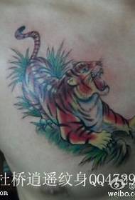 chest domineering tiger tattoo pattern