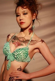fairy beautiful woman chest figure taro tattoo