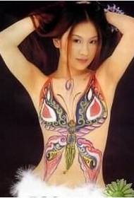 pure beauty girl Chest oversized butterfly tattoo pattern picture