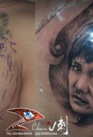 Olhos 炯炯 tatuagem de Li Xiaolong padrão 55806 - Tatuagem dos Nove Filhos do Dragão no Peito