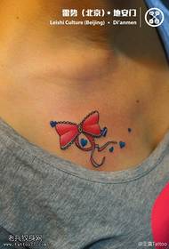 Red Pretty Bow Tattoo Pattern