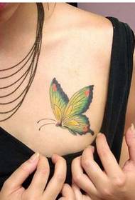 fashion beauty chest beautiful color butterfly tattoo picture