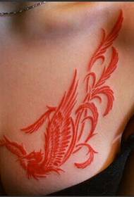 uzuri kifua sexy njiwa damu phoenix tattoo